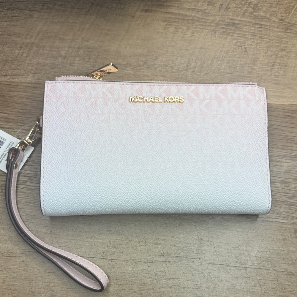 Michael Kors Medium Jaycee Powder Blush Ombre Backpack and Wristlet Set - Picture 3 of 11